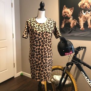 Leopard print sweatshirt dress by PAROSH